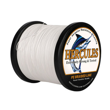 HERCULES 500M 547Yds White 10lb-420lb PE Braid Fishing Line 12 Strands HERCULES
